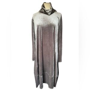 MarlaWynne Silver Velvet Midi Dress